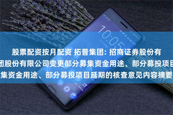 股票配资按月配资 拓普集团: 招商证券股份有限公司关于宁波拓普集团股份有限公司变更部分募集资金用途、部分募投项目延期的核查意见内容摘要